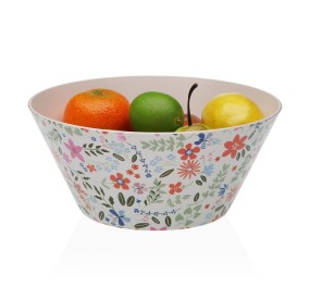 FRUIT BOWL SALAD BOWL WITH FLORAL DECORATIONS