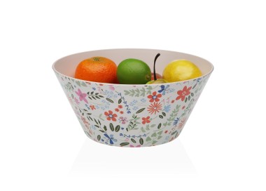 FRUIT BOWL SALAD BOWL WITH FLORAL DECORATIONS