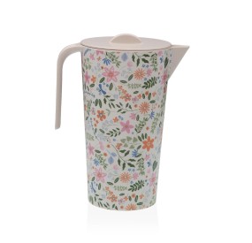 WHITE JUG WITH FLORAL DECORATIONS H.21cm