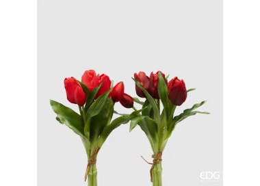 PAIR OF 2 RED TULIPS BOUQUETS 28cm ENZO DE GASPERI