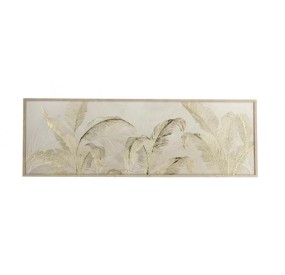 QUADRO SU TELA JARL FOGLIE ORO 120x40cm BIZZOTTO