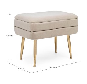 BEIGE SINGLE SEAT STORAGE BENCH PAVLINA BIZZOTTO