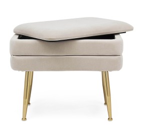 BEIGE SINGLE SEAT STORAGE BENCH PAVLINA BIZZOTTO