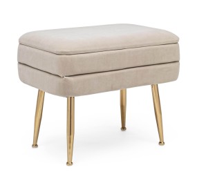 BEIGE SINGLE SEAT STORAGE BENCH PAVLINA BIZZOTTO