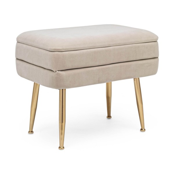 BEIGE SINGLE SEAT STORAGE BENCH PAVLINA BIZZOTTO