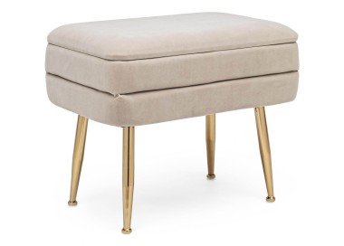 BEIGE SINGLE SEAT STORAGE BENCH PAVLINA BIZZOTTO