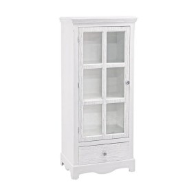 BLANC SHOWCASE 1 DOOR + DRAWER WHITE WOOD DECAPE' H114cm BIZZOTTO