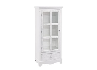 VETRINA BLANC 1 ANTA + CASSETTO LEGNO BIANCO DECAPE' H114cm BIZZOTTO