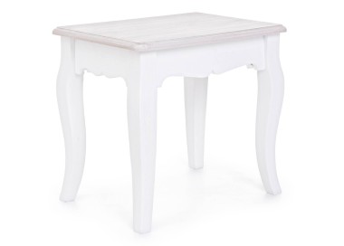 CHARLENE STOOL WHITE WOOD MDF BIZZOTTO 41x30 H.38cm