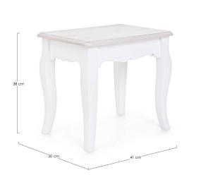 CHARLENE STOOL WHITE WOOD MDF BIZZOTTO 41x30 H.38cm