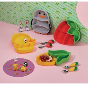 BRANDANI SILICONE PENGUIN BABY MEAL SET