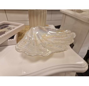 BRANDANI WHITE MOTHER OF PEARL SHELL BOWL 15x20cm