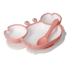 BRANDANI SILICONE CHILDREN'S MEAL PLATE SET - CRAB