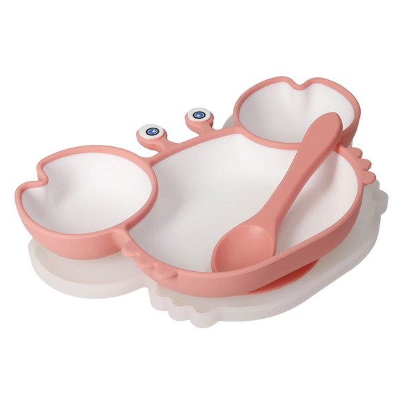 BRANDANI SILICONE CHILDREN'S MEAL PLATE SET - CRAB