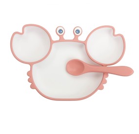 BRANDANI SILICONE CHILDREN'S MEAL PLATE SET - CRAB