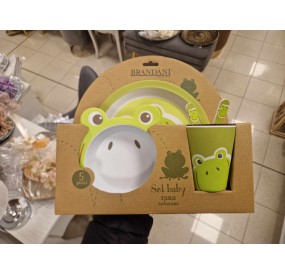 BRANDANI SILICONE CHILDREN'S MEAL PLATE SET - FROG