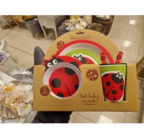 BRANDANI SILICONE CHILDREN'S MEAL PLATE SET - LADYBUG