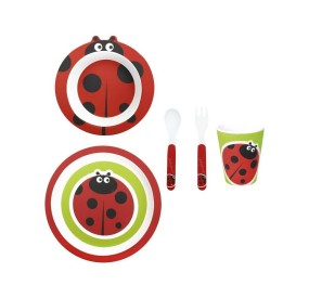 SET PIATTO PAPPA BIMBI COCCINELLA IN SILICONE BRANDANI