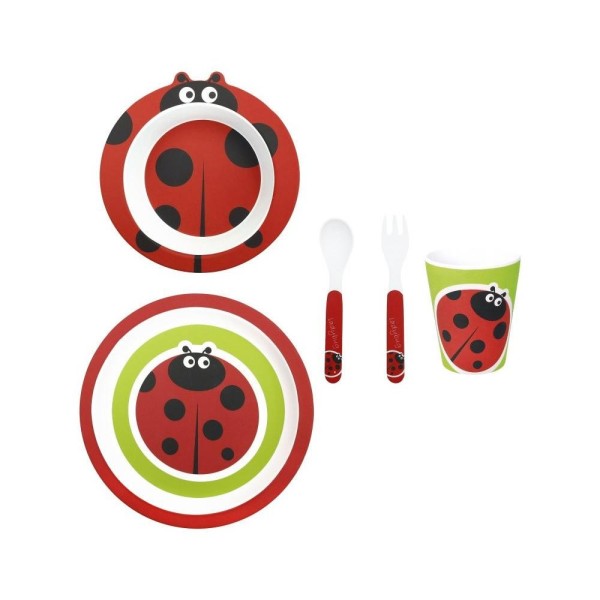 SET PIATTO PAPPA BIMBI COCCINELLA IN SILICONE BRANDANI