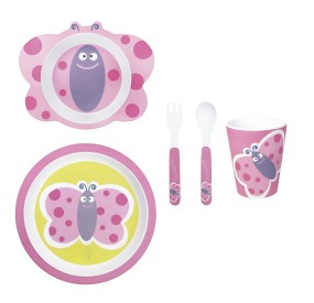 BRANDANI SILICONE CHILDREN'S MEAL PLATE SET - BUTTERFLY