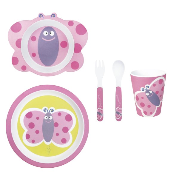 BRANDANI SILICONE CHILDREN'S MEAL PLATE SET - BUTTERFLY