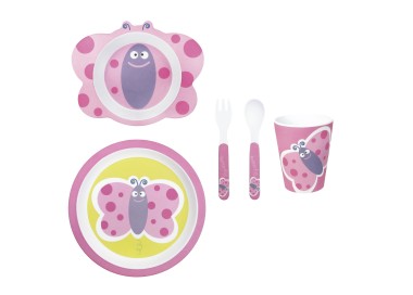 BRANDANI SILICONE CHILDREN'S MEAL PLATE SET - BUTTERFLY