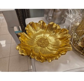 CENTERPIECE KEYRING PLATE FLOWER GOLD 17x17cm VERSA