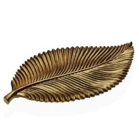 GOLD LEAF PLATE CENTERPIECE 16x29cm VERSA