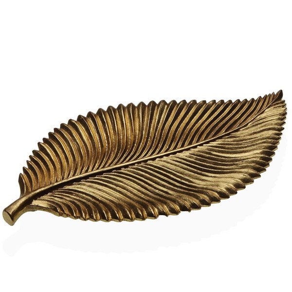 GOLD LEAF PLATE CENTERPIECE 16x29cm VERSA