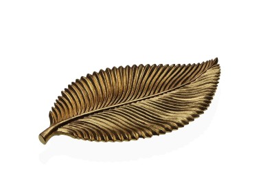 GOLD LEAF PLATE CENTERPIECE 16x29cm VERSA