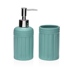 SET 2PCS BATHROOM DISPENSER IN DOLOMITE LIGHT BLUE