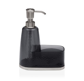 BLACK SOAP AND SPONGE DISPENSER 19cm