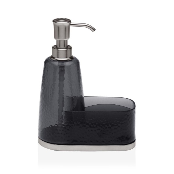 BLACK SOAP AND SPONGE DISPENSER 19cm