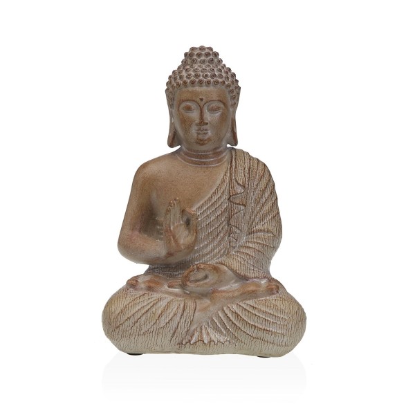 RAPPRESENTAZIONE FIGURA BUDDHA IN RESINA EFFETTO PIETRA H.17cm