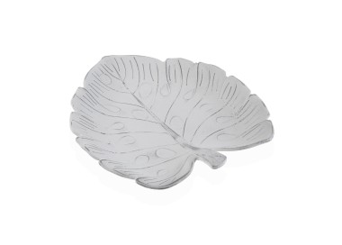 WHITE LEAF PLATE CENTERPIECE 28x17cm