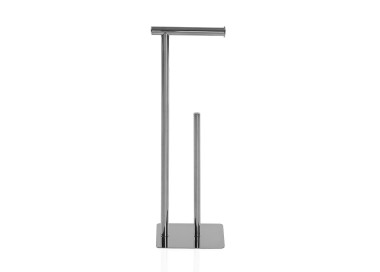 CHROMED METAL TOILET PAPER HOLDER H.53cm